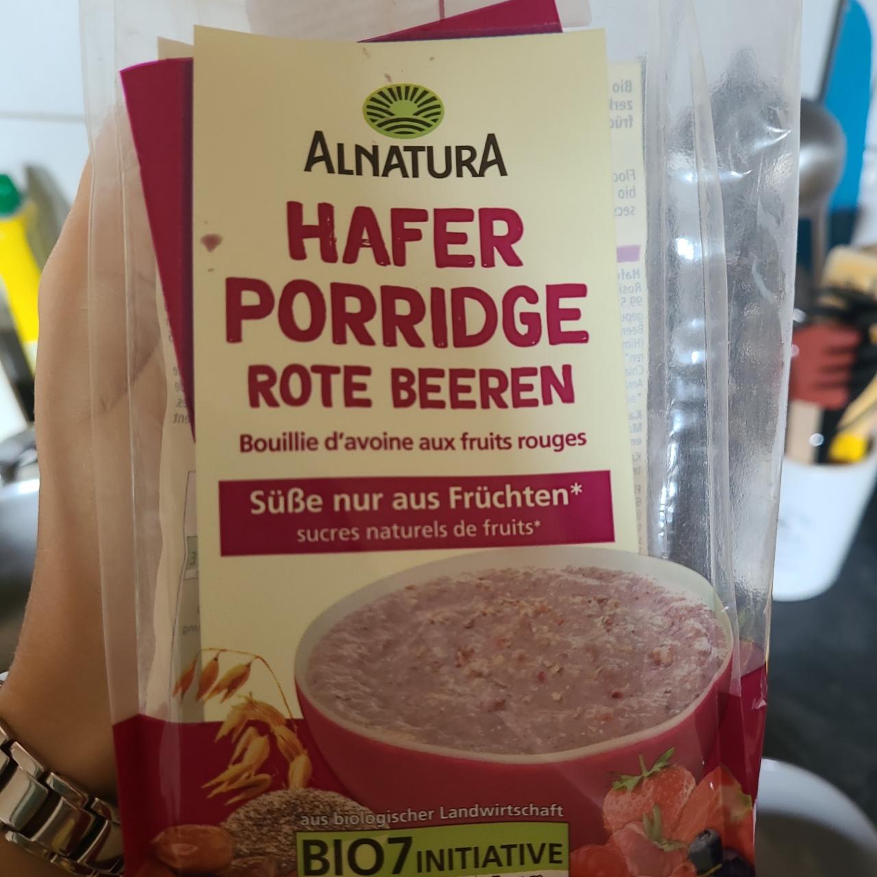 Fotografie - Hafer porridge rote beeren Bio Alnatura