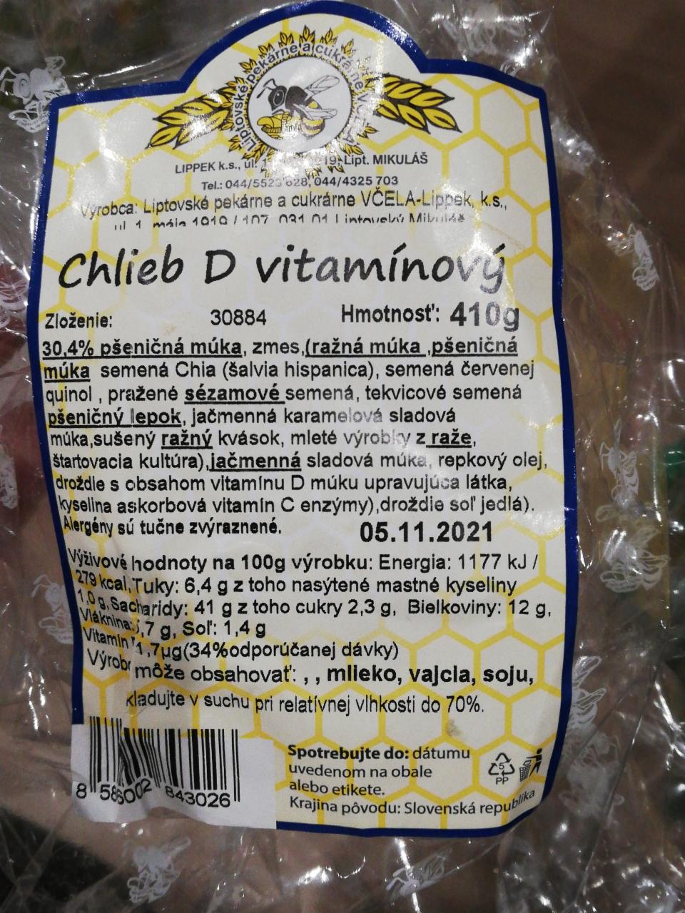 Fotografie - Chlieb D vitamínový Lippek