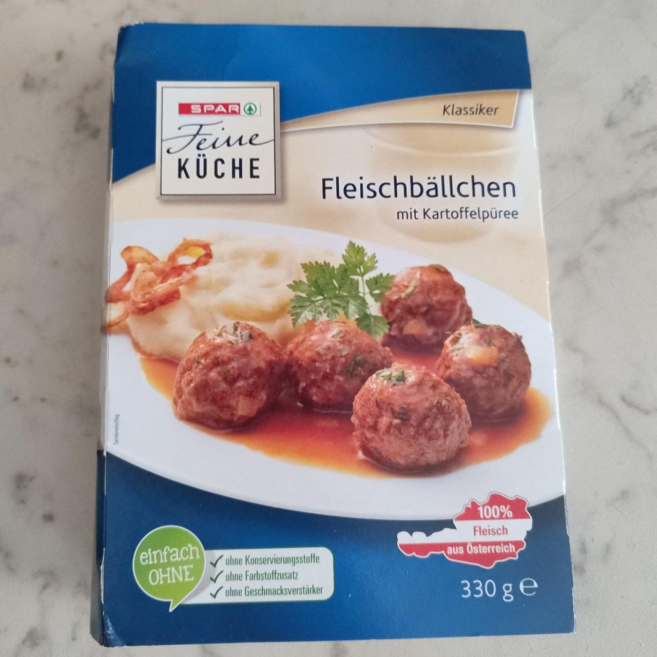 Fotografie - Fleischbällchen mit Kartoffelpüree Spar