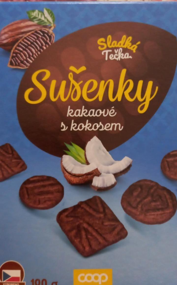 Fotografie - Sušenky kakaové s kokosem Sladká tečka