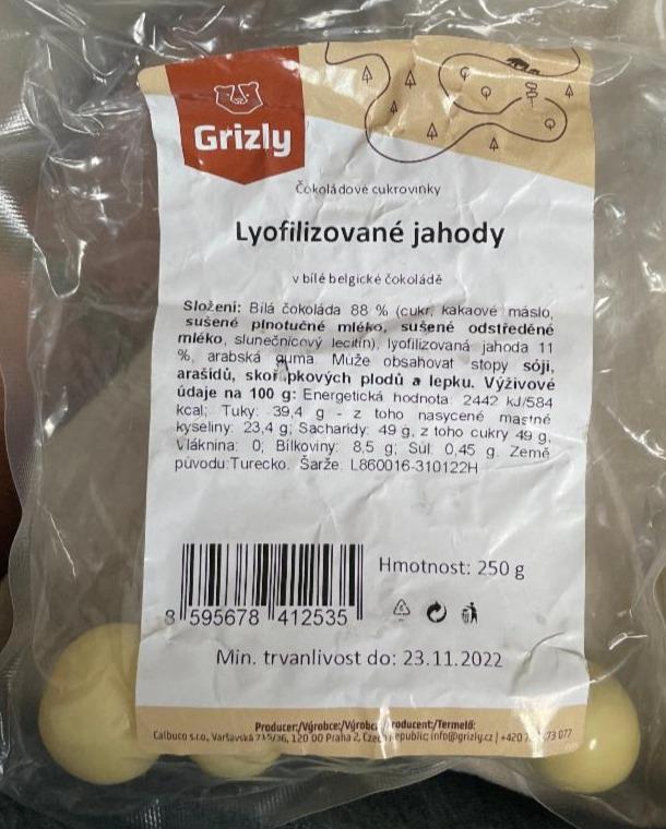 Fotografie - Lyofilizované jahody v bílé belgické čokoládě Grizly