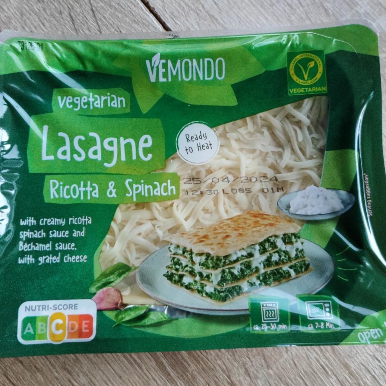 Fotografie - Vegetarian Lasagne Ricotta & Spinach Vemondo