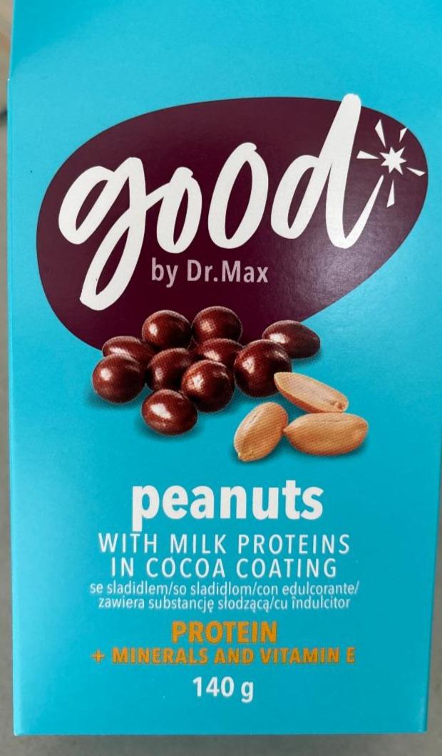 Fotografie - Peanuts with milk proteins in cocoa coating good by Dr. Max