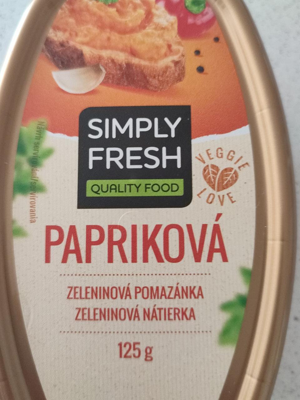 Fotografie - Papriková Zeleninová nátierka Simply Fresh