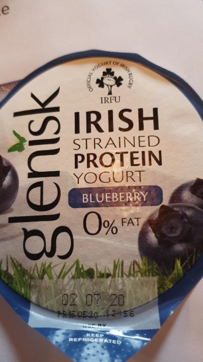 Fotografie - Glenisk Irish strained protein yogurt blueberry