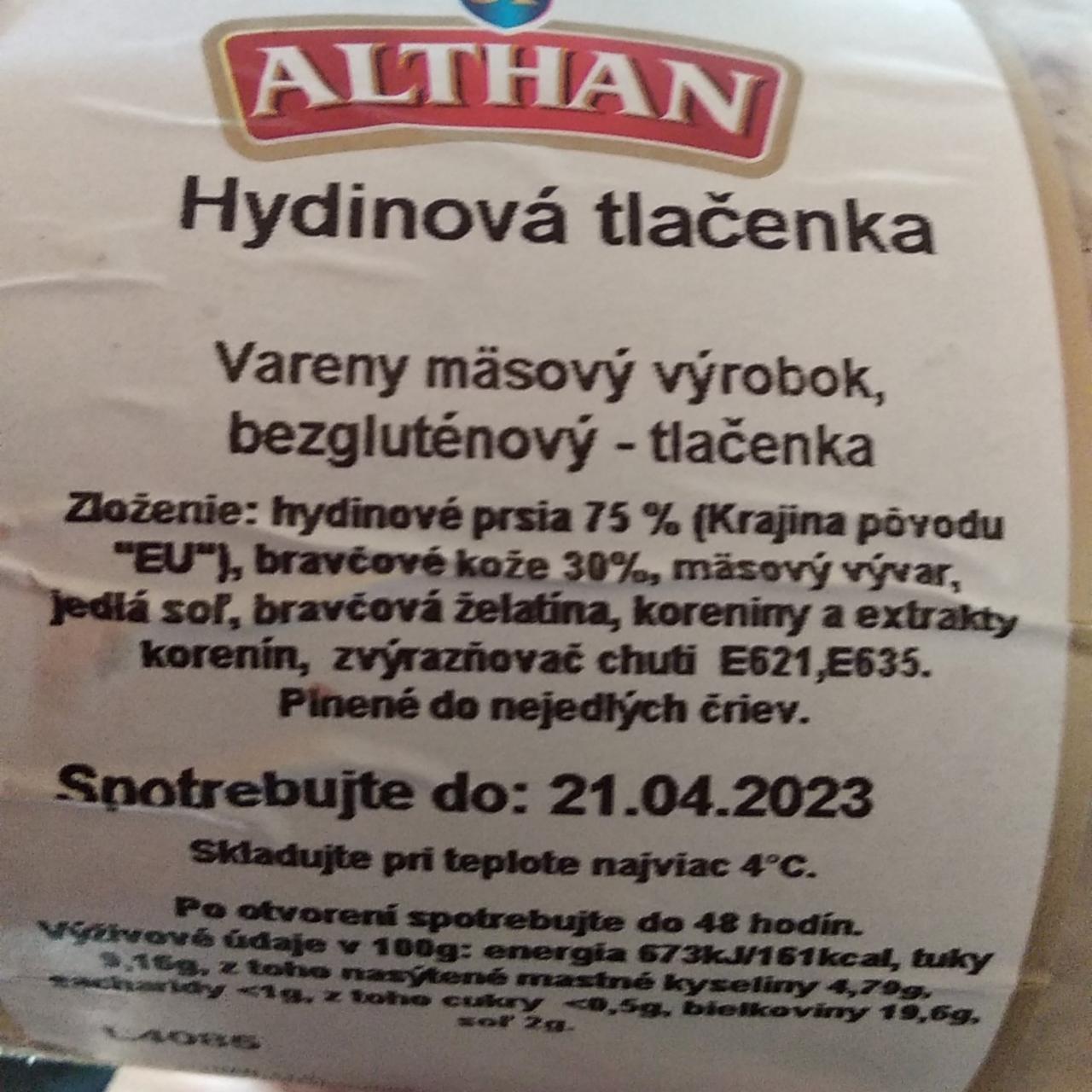 Fotografie - Hydinová tlačenka Althan