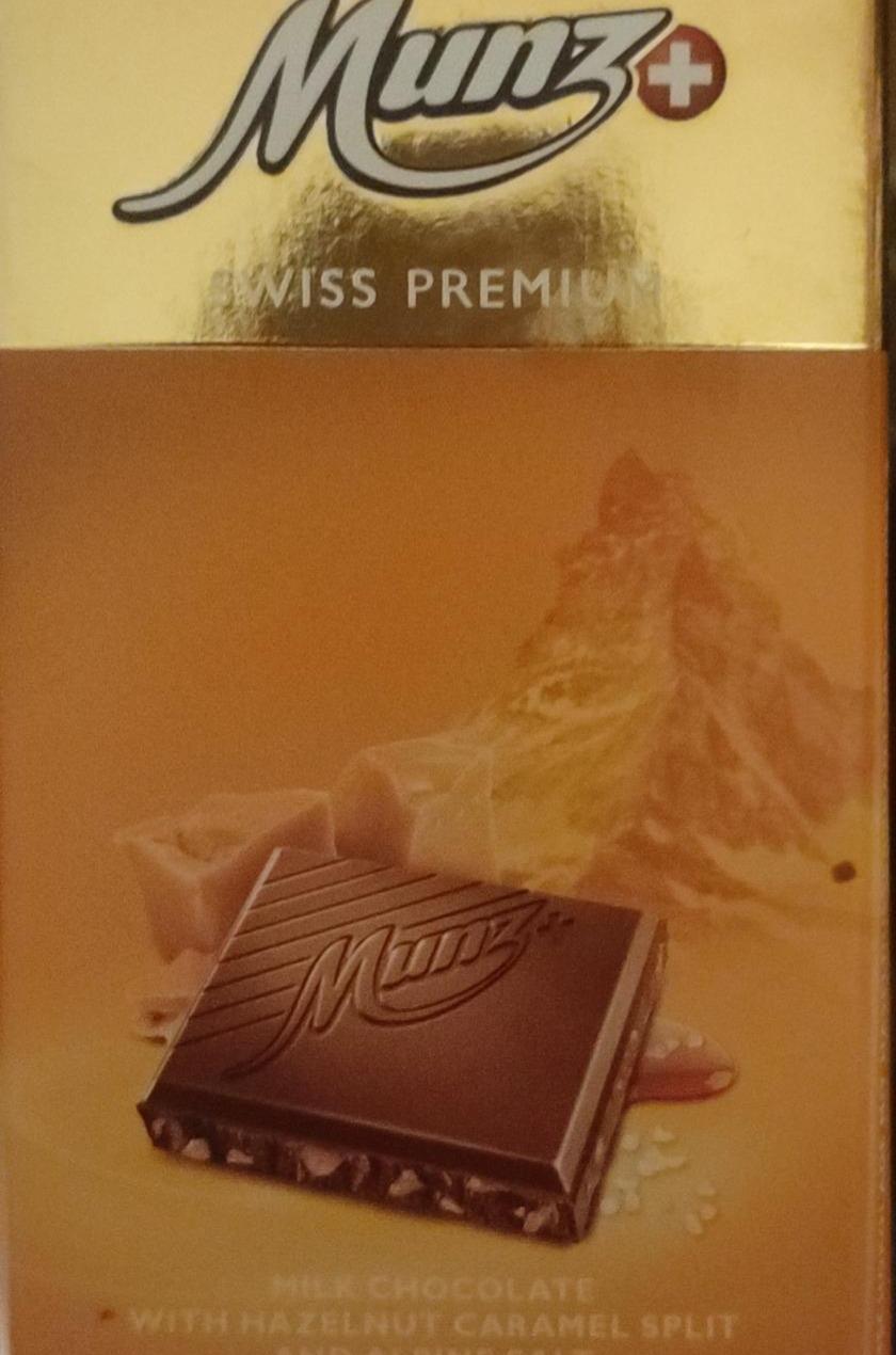 Fotografie - Milk Chocolate with salty hazelnut split and alpine salt Munz