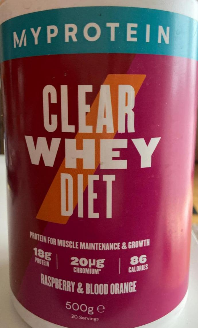 Fotografie - Clear whey diet Raspberry & Blood orange MyProtein