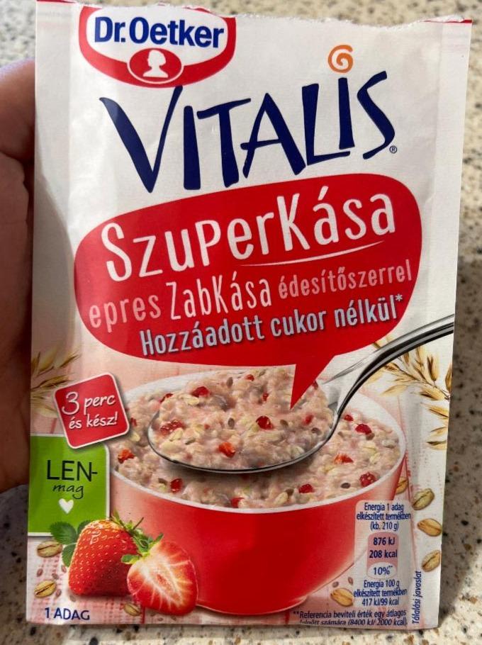 Fotografie - Vitalis Szuperkása epres zabkása édesítőszerrel Dr.Oetker