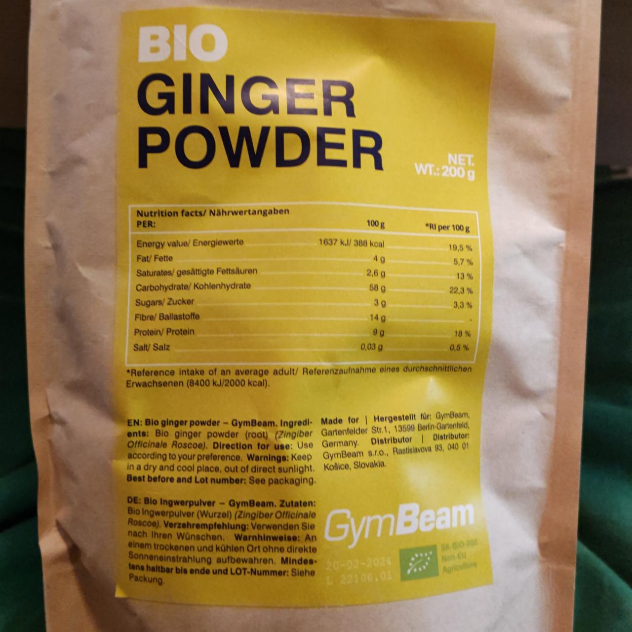 Fotografie - Bio Ginger Powder GymBeam