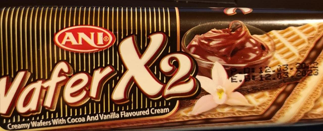 Fotografie - Wafer X2 Creamy wafers with Cocoa and Vanilla flavoured cream ANI