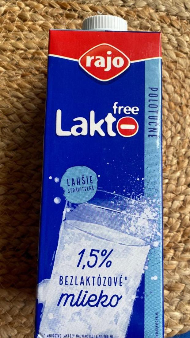 Fotografie - Lakto free polotučné 1,5% bezlaktózové mlieko Rajo