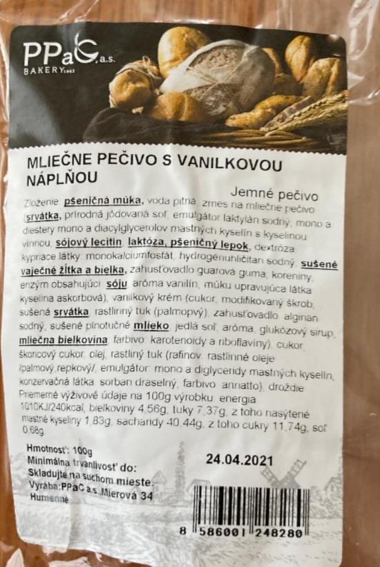 Fotografie - mliečne pečivo s vanilkovou náplňou PPaC