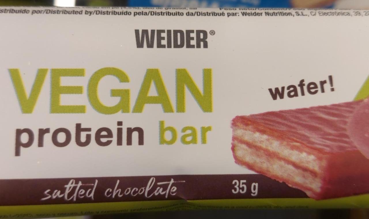 Fotografie - Vegan protein bar salted chocolate wafer Weider