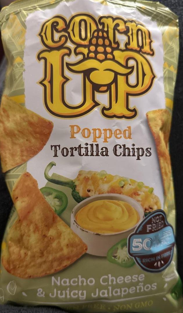 Fotografie - Popped Tortilla Chips Nacho Cheese & Juicy Jalapeňos Corn Up