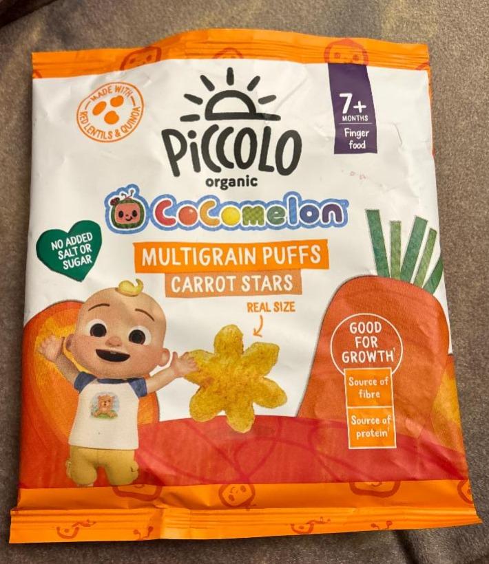 Fotografie - Cocomelon Multigrain Puffs Carrot Stars Piccolo organic