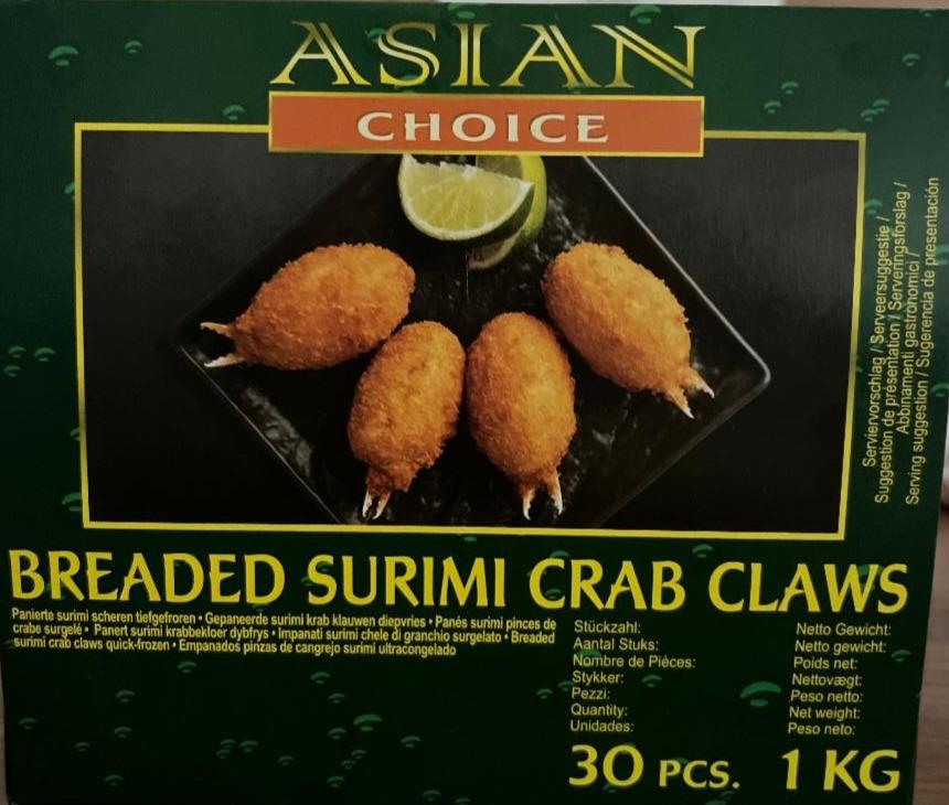 Fotografie - Breaded Surimi Crab Claws Asian Choice