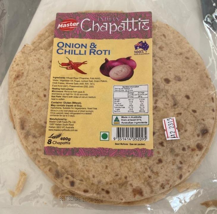 Fotografie - Chapattis Onion & Chilli Roti Master