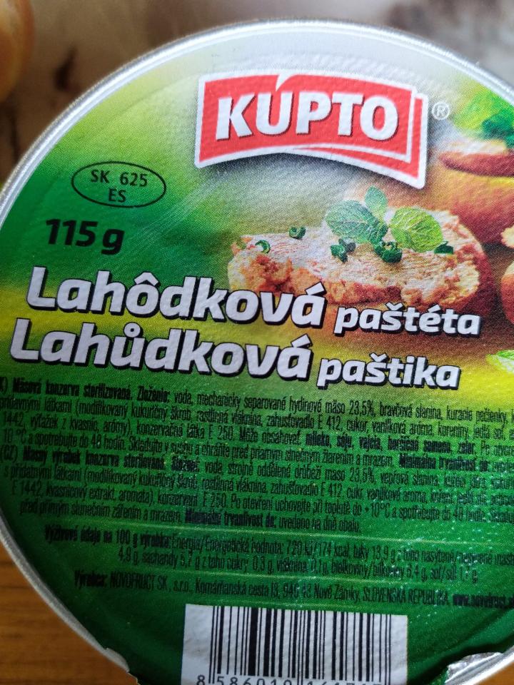 Fotografie - lahôdková paštéta kúpto