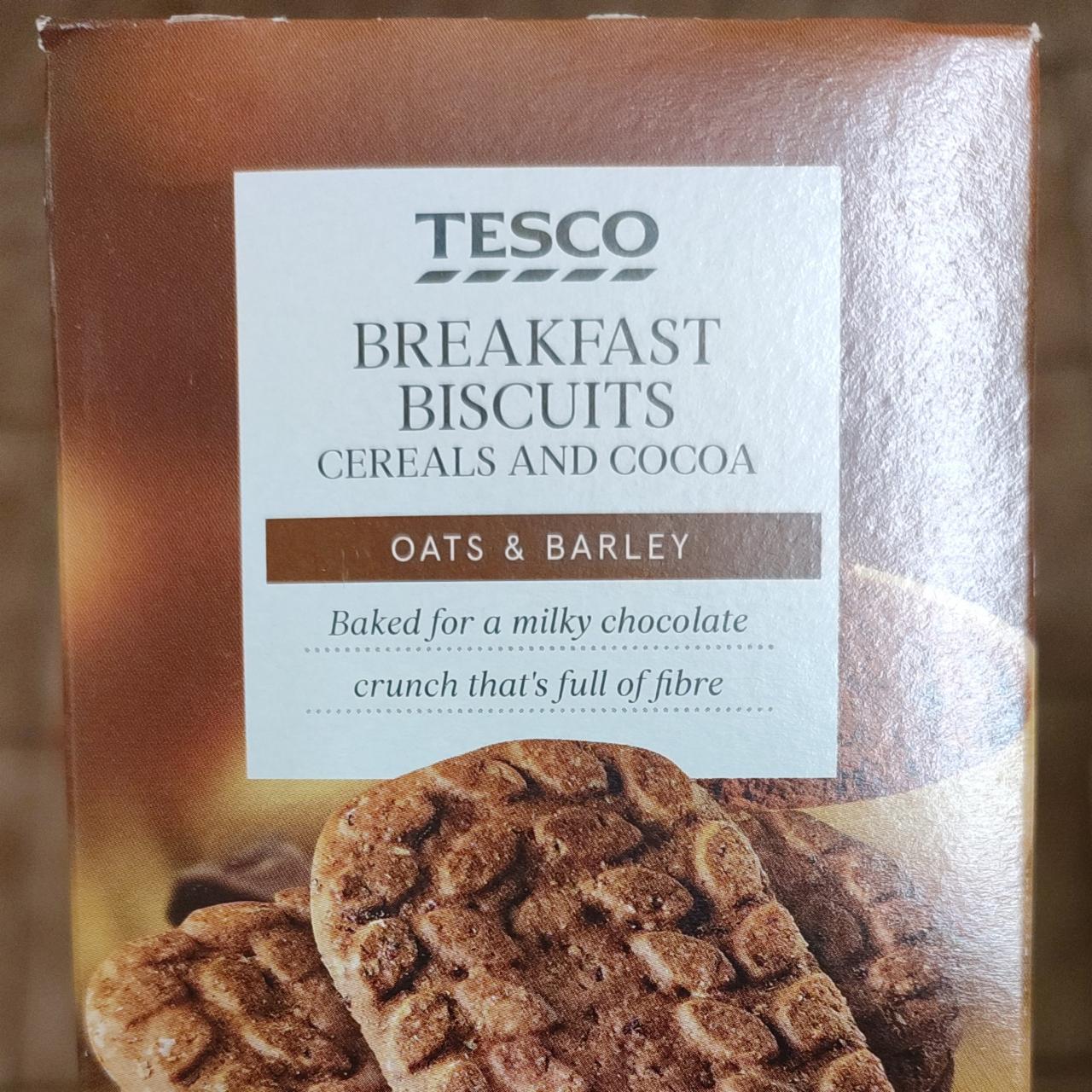 Fotografie - Breakfast biscuits Cereals and cocoa Oats & barley Tesco