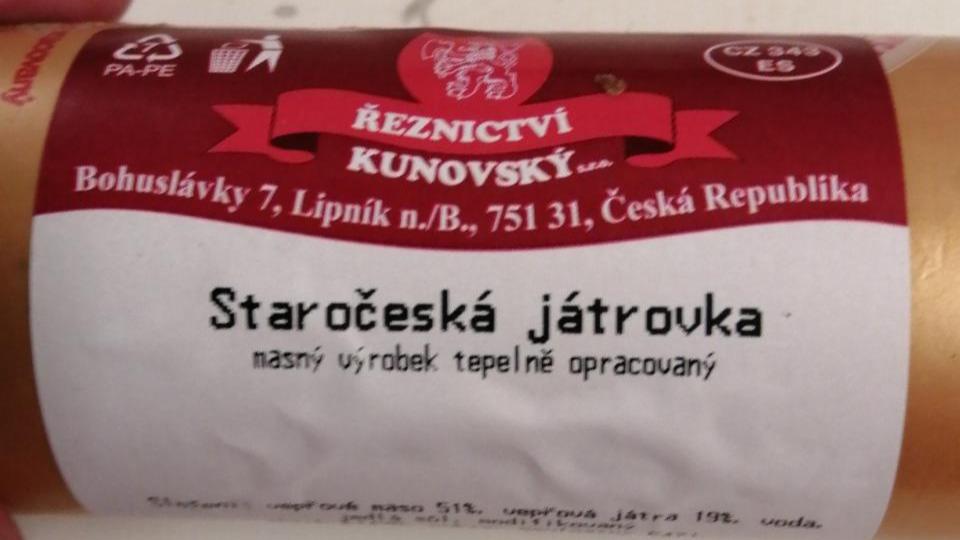 Fotografie - Staročeská játrovka Kunovský