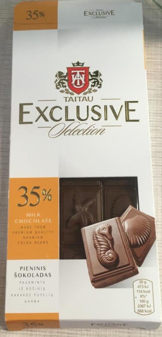 Fotografie - taitau exclusive selection 35% milk chocolate