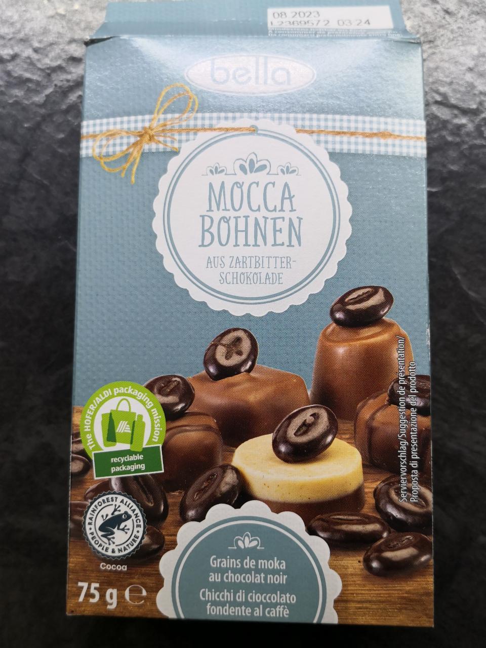 Fotografie - Mocca Bohnen aus zartbitter-Schokolade Bella