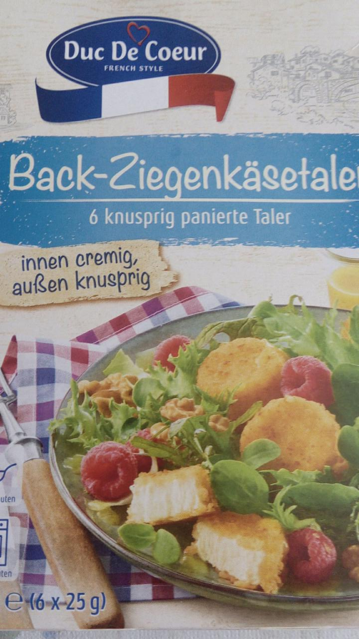 Back-Ziegenkäsetaler - kalórie, kJ a hodnoty nutričné