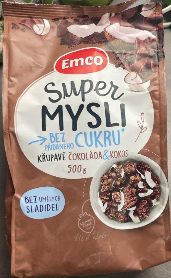 Fotografie - Super Mysli bez přidaného cukru křupavé čokoláda & kokos Emco