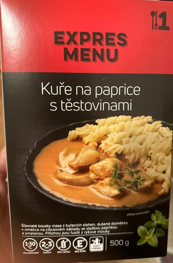 Fotografie - Kuře na paprice s těstovinami Expres Menu