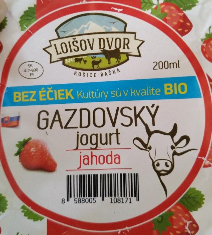 Fotografie - Gazdovský jogurt jahoda Loišov Dvor