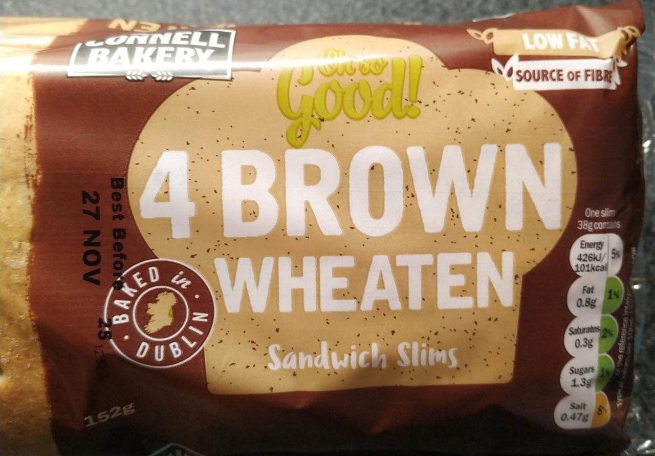 Fotografie - 4 Brown wheaten sandwich slims Connell Bakery