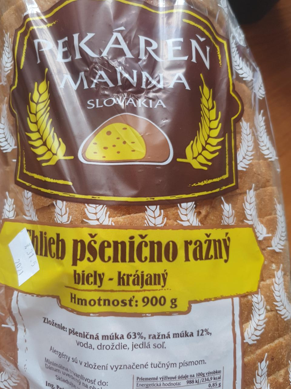 Fotografie - Chlieb pšenično ražny pekáreň manna
