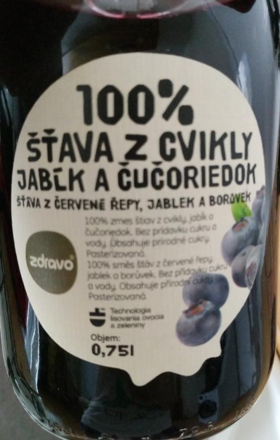 Fotografie - Zdravo 100% šťava z cvikly, jabĺk a čučoriedok