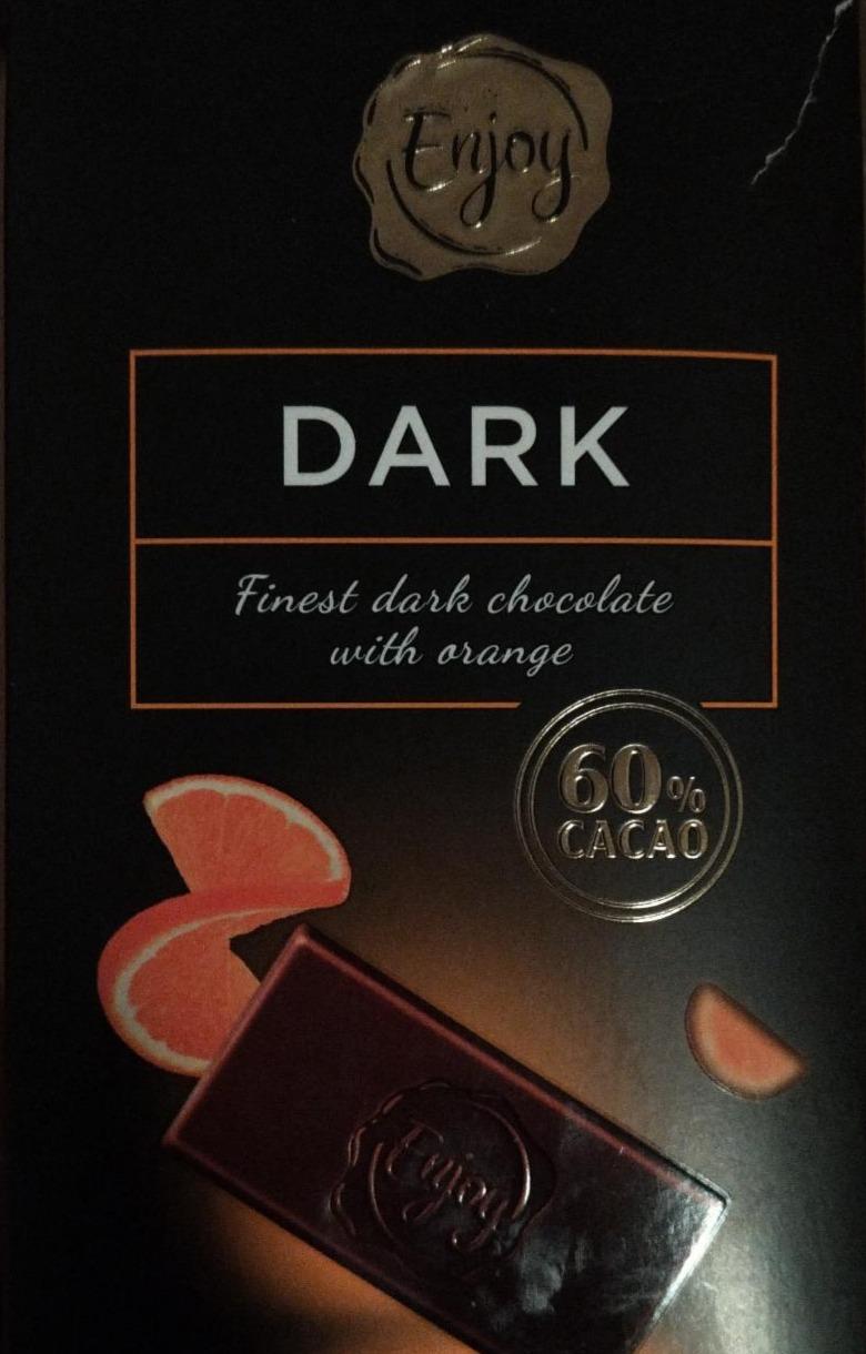 Fotografie - Dark chocolate with orange 60% cacao Enjoy