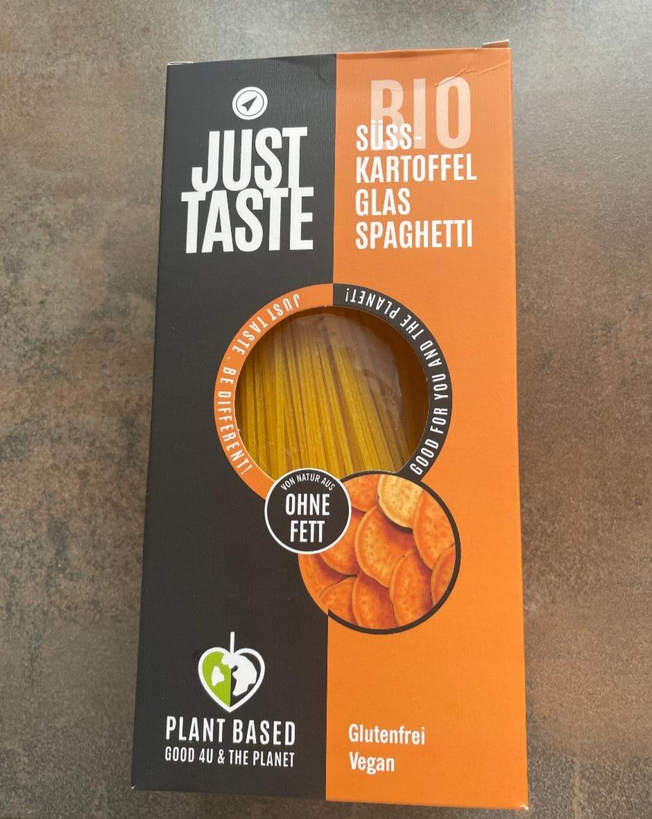 Fotografie - Bio Süsskartoffel Glas Spaghetti Just Taste