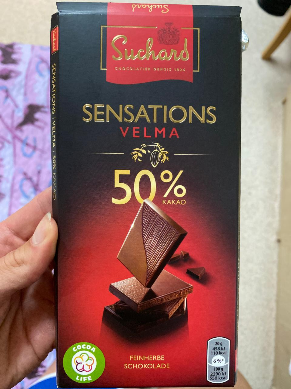 Fotografie - suchard sensations velma 50% kakao feonherbe schokolade