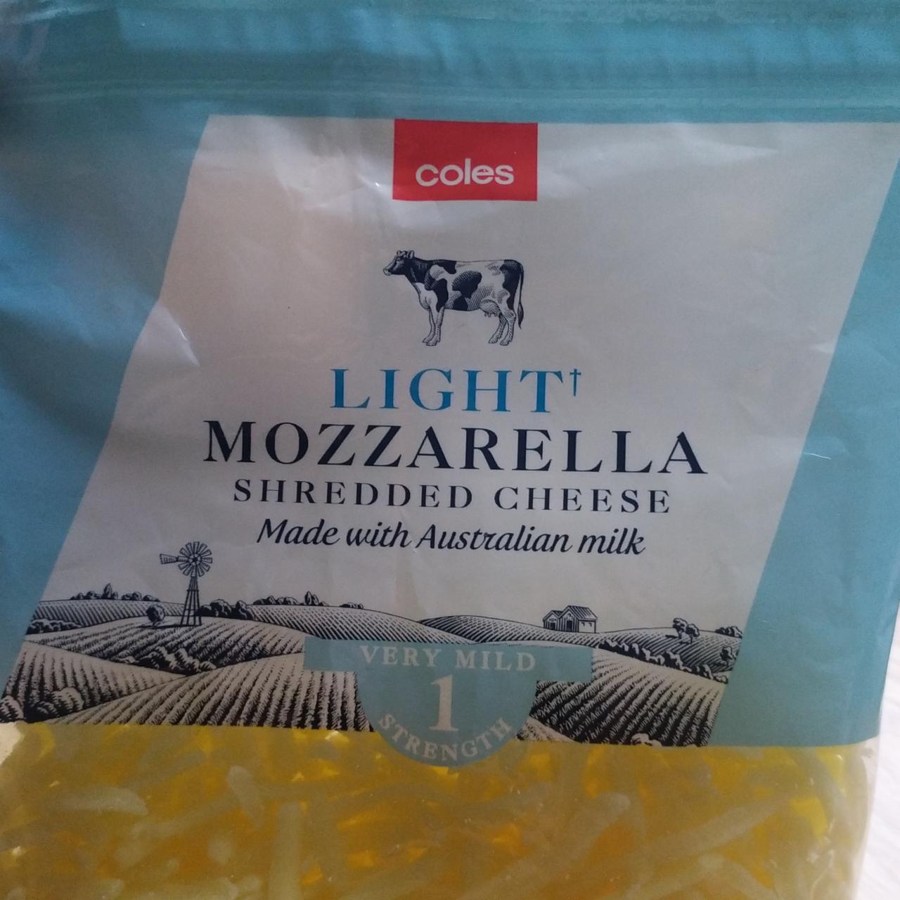 Fotografie - Mozarella light shredded cheese Coles