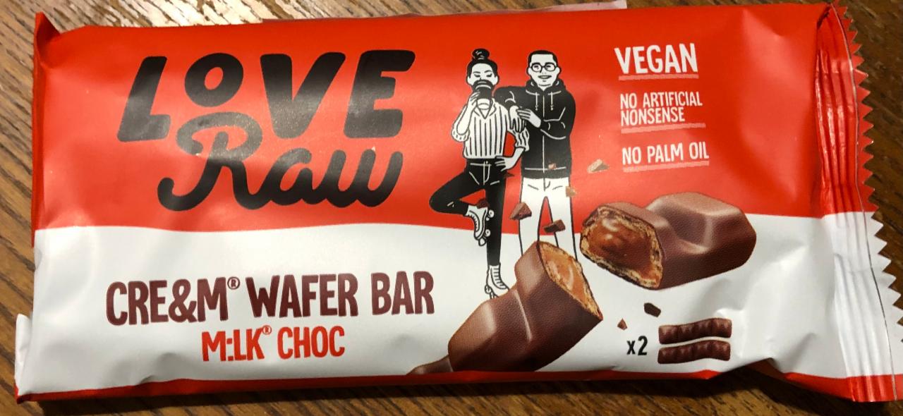 Fotografie - Cre&m Wafer Bar M:lk Choc Love Raw