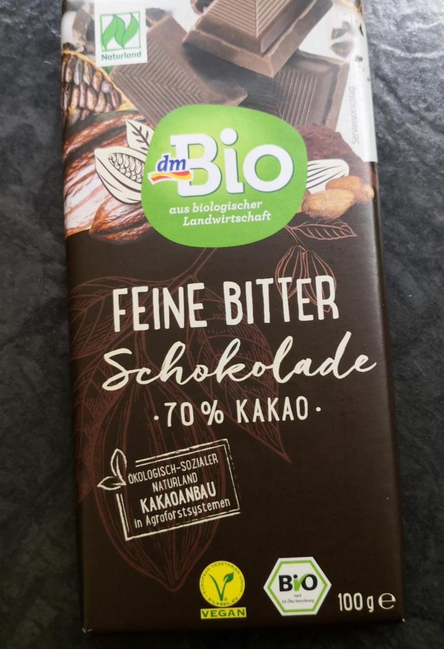 Fotografie - Feine Bitter Schokolade 70 % kakao dmBio