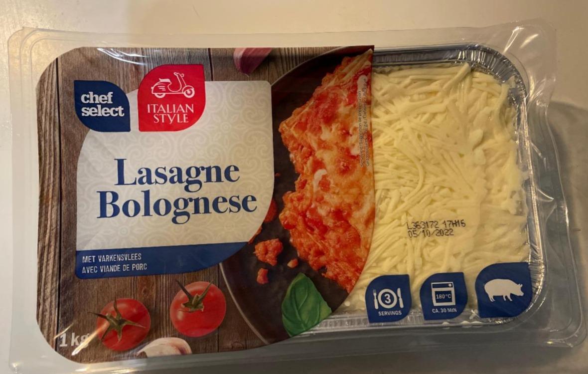 Lasagne Bolognese Italian Style Chef Select - kalórie, kJ a nutričné  hodnoty