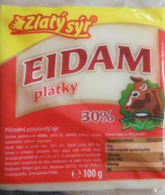 Fotografie - zlatý sýr EIDAM 30%