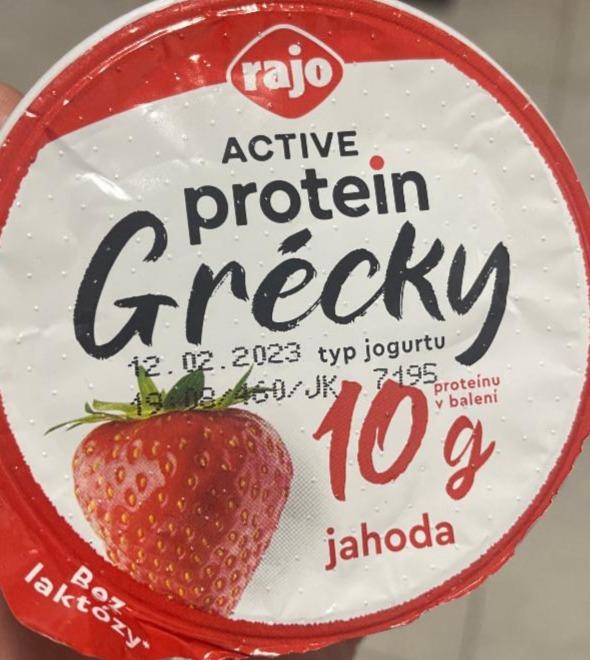 Fotografie - Active protein Grécky typ jogurtu jahoda Rajo