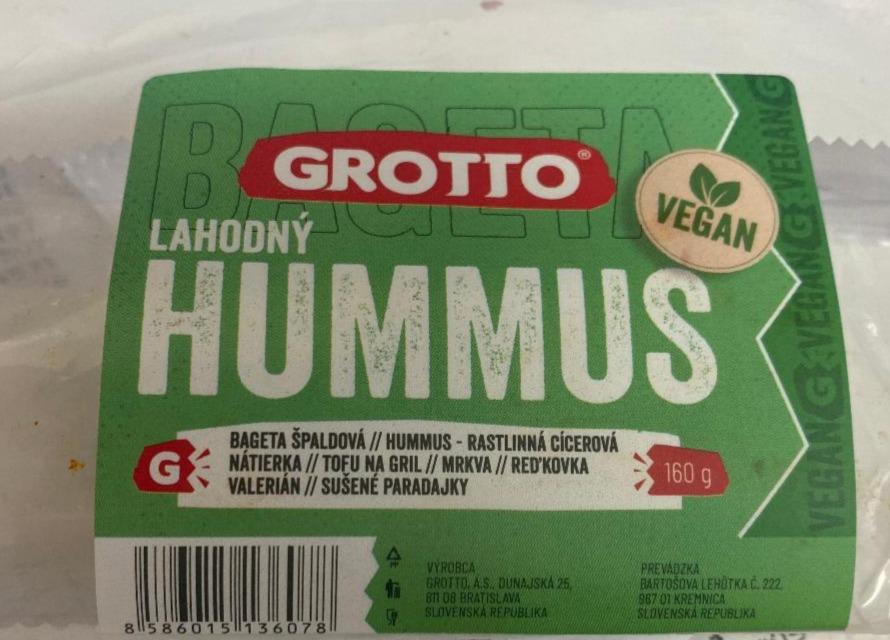 Fotografie - Bageta Lahodný Hummus Vegan Grotto