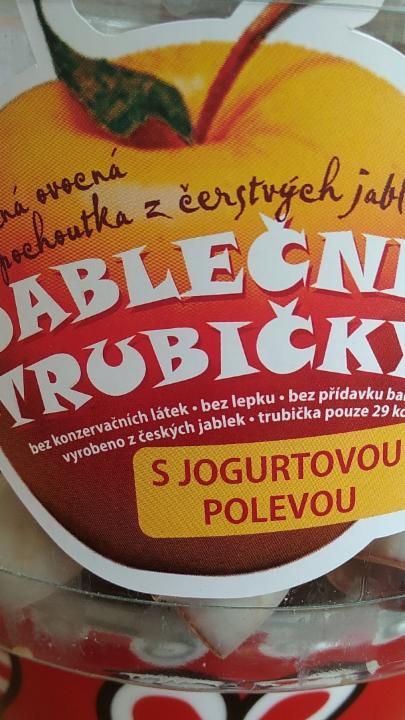 Fotografie - jablečné trubičky ovocná pochoutka z čerstvé jablečné dřeně s jogurtovou polevou