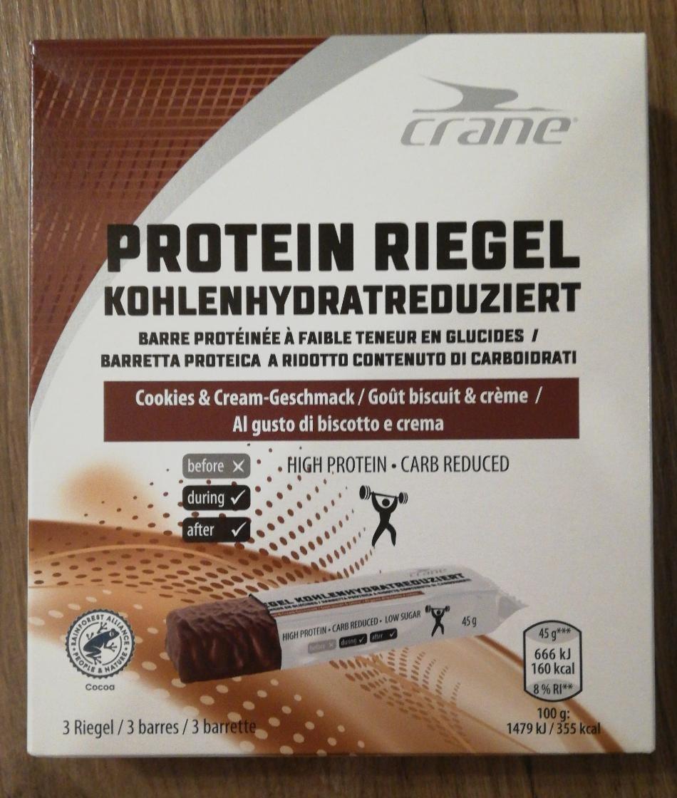 Fotografie - Protein riegel kohlenhydratreduziert Cookies & cream geschmack Crane