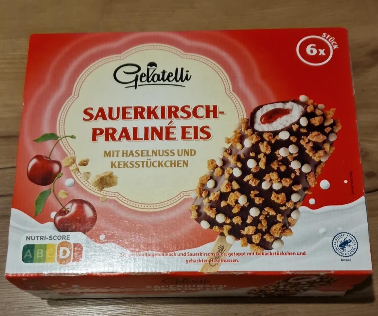 Fotografie - Sauerkirsch-Praliné Eis Gelatelli
