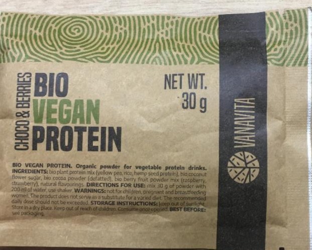 Fotografie - bio vegan protein Vanavita chocco and berries