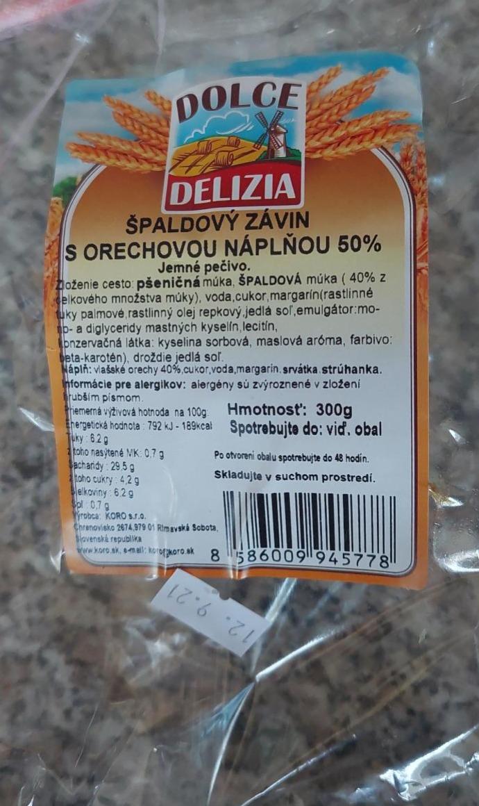 Fotografie - Špaldový závin s orechovou náplňou 50%