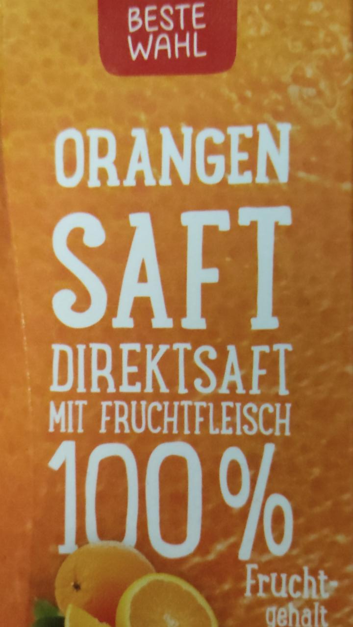 Fotografie - REWE orangen Saft 100% mit Fruchtfleisch